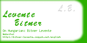 levente bitner business card